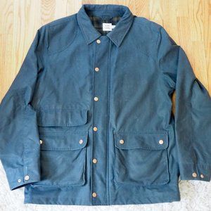 Flint and Tinder Flannel-lined Waxed Hudson Jacket - Blue - Large